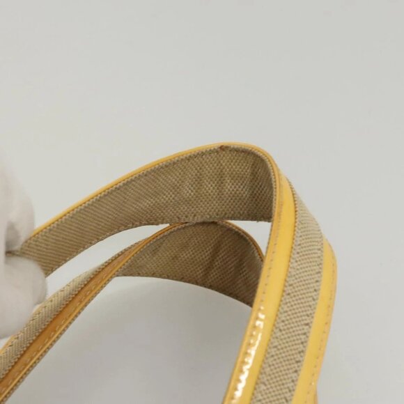 CHANEL Camelia Choco Bar Hand Bag Canvas Beige Silver CC Auth sw727 - Picture 10 of 16